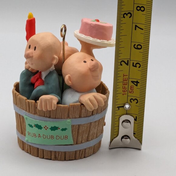 Hallmark Keepsake Three Men in a Tub 1987, Vintage Christmas Ornament - Picture 10 of 11